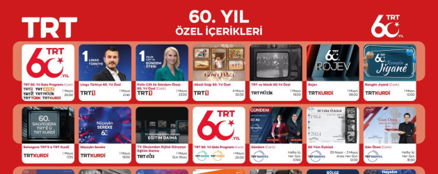 TRT, 60’ıncı yaşını birbirinden özel etkinlik ve yayınlarla kutlayacak!